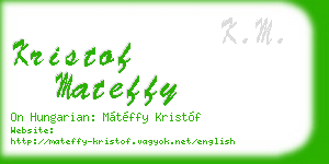 kristof mateffy business card